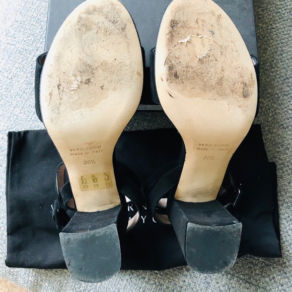 BARNEYS NEW YORK Suede Ankle-Strap Sandals - Picture 4 of 6